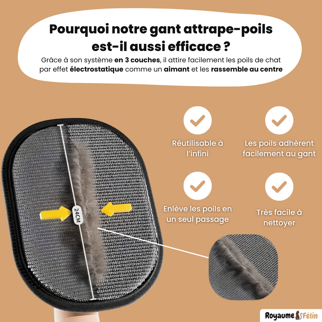 Gant statique anti-poils